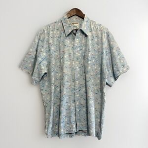 Vintage Kahala Button Up Shirt Fish Tropical Hawaii Beach Short Sleeve Camp XXL